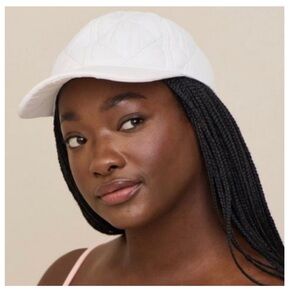 NEW TORRID Active Quilted Baseball Hat White Sz M/L Athletic‎ Sports Athleisure